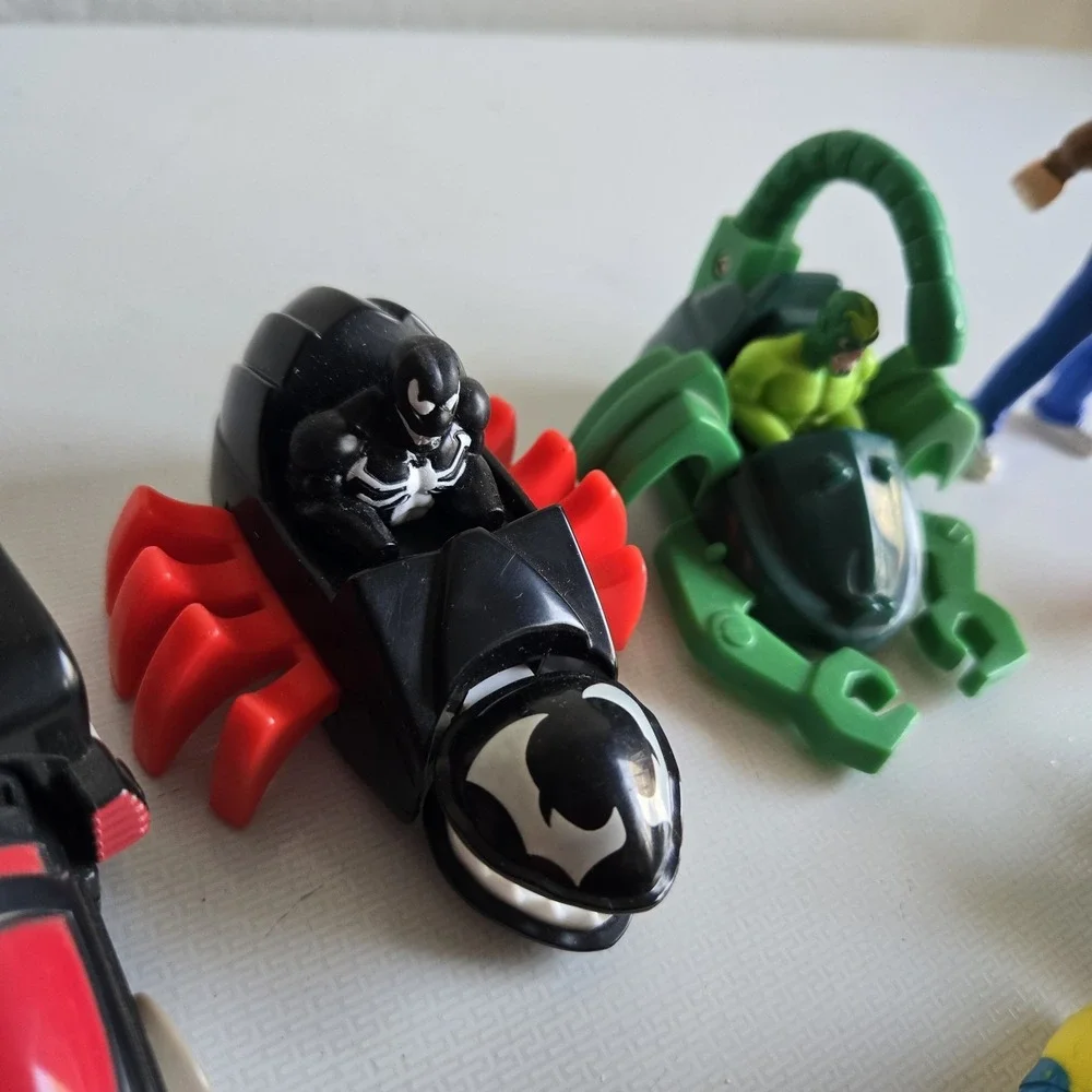 90s McDonalds Happy Meal Batman Marvel Spider-Man Hot Wheels‎ Toys Lot of 10 Vtg